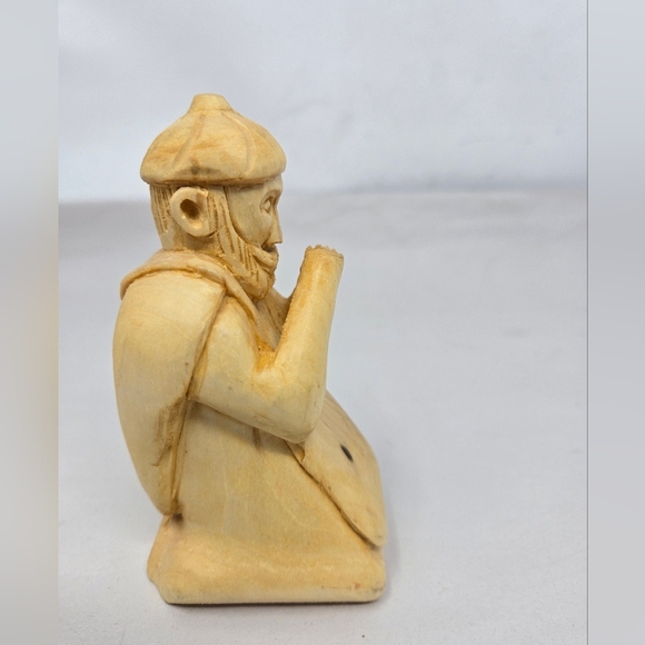 Nativity Shepard Praying Before Baby Jesus Wood Hand Carved By R. Herrenbruck - Picture 6 of 11